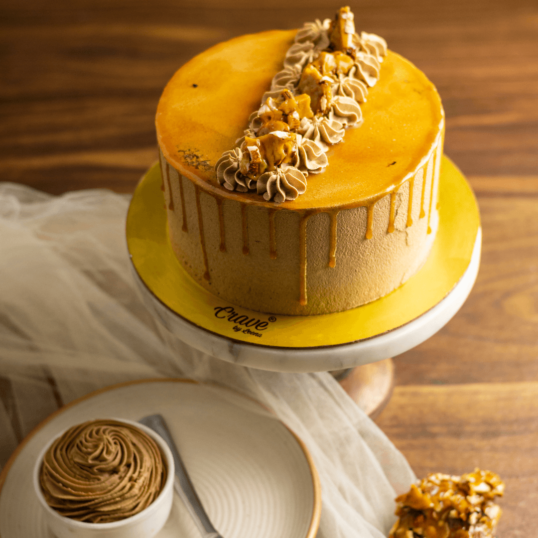 Order Eggless Butterscotch Bliss Cake Online, Price Rs.695 | FlowerAura